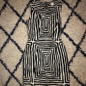 Black and white fitted dress